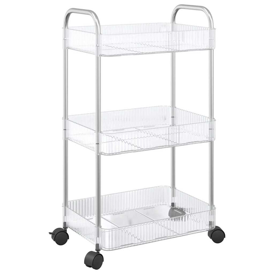Opbergtrolley 3-laags 37x28x68 cm acryl transparant
