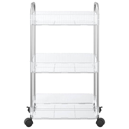 Opbergtrolley 3-laags 37x28x68 cm acryl transparant