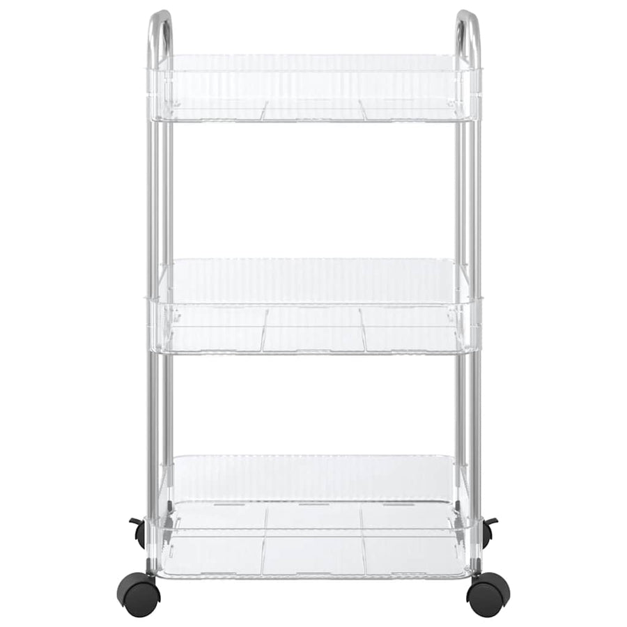 Opbergtrolley 3-laags 37x28x68 cm acryl transparant