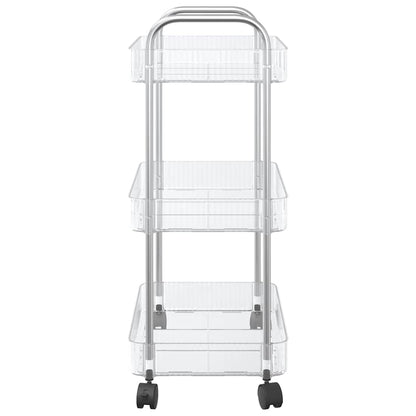 Opbergtrolley 3-laags 37x28x68 cm acryl transparant