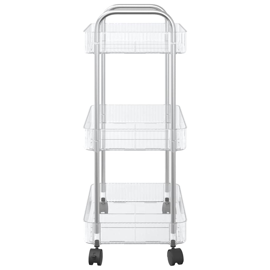 Opbergtrolley 3-laags 37x28x68 cm acryl transparant