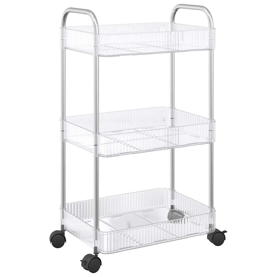 Opbergtrolley 3-laags 37x28x68 cm acryl transparant