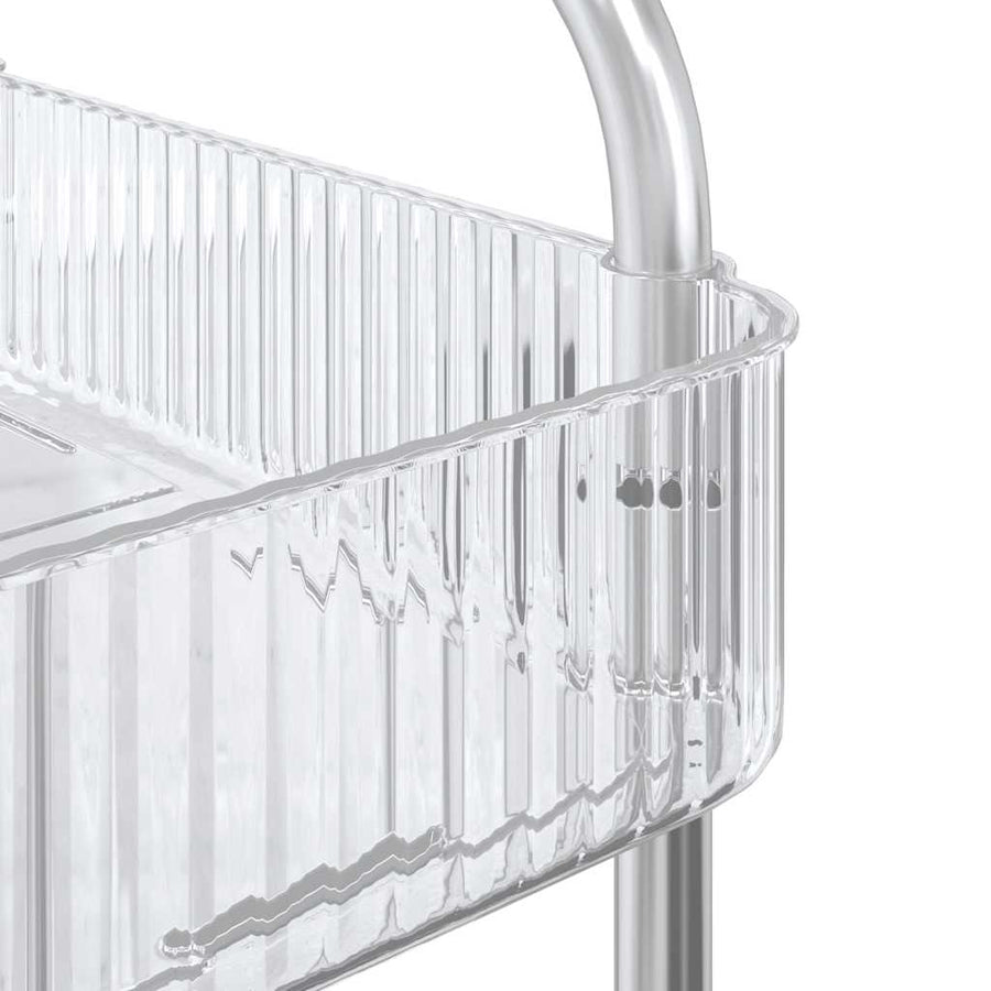 Opbergtrolley 3-laags 37x28x68 cm acryl transparant