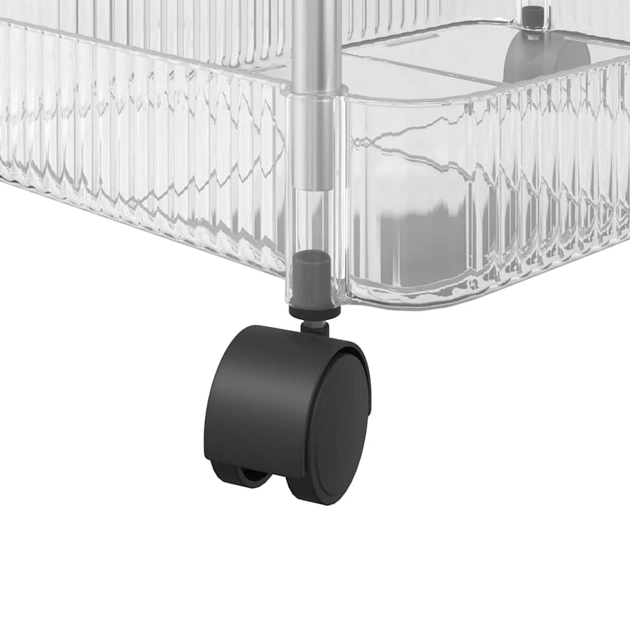 Opbergtrolley 3-laags 37x28x68 cm acryl transparant