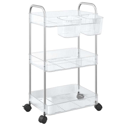 Opbergtrolley 3-laags 37x28x68 cm acryl transparant