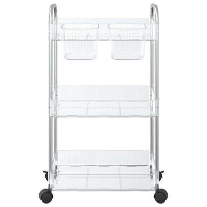 Opbergtrolley 3-laags 37x28x68 cm acryl transparant