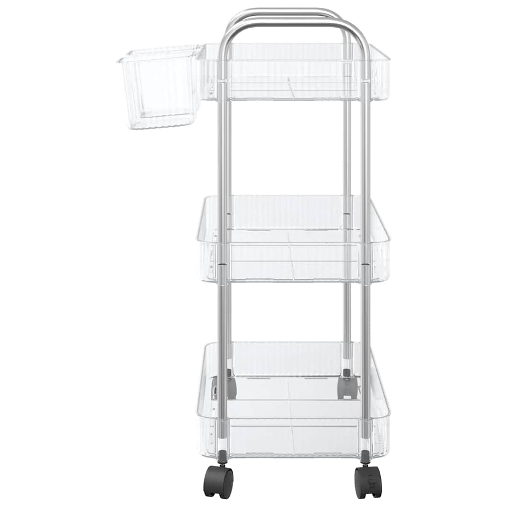 Opbergtrolley 3-laags 37x28x68 cm acryl transparant