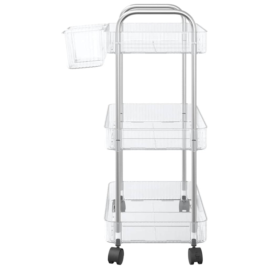 Opbergtrolley 3-laags 37x28x68 cm acryl transparant