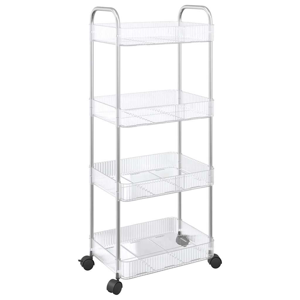 Opbergtrolley 4-laags 37x28x95 cm acryl transparant