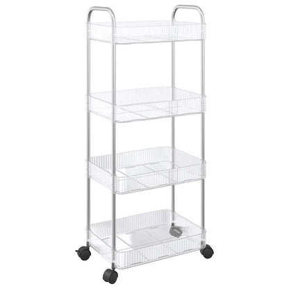Opbergtrolley 4-laags 37x28x95 cm acryl transparant