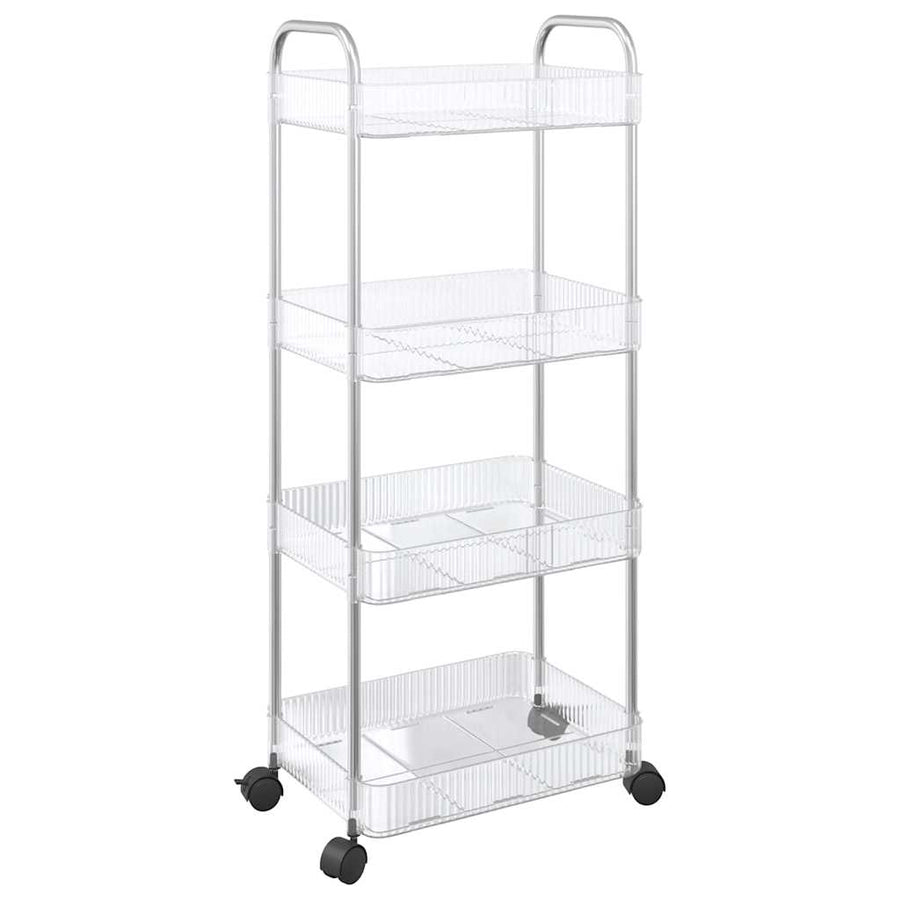 Opbergtrolley 4-laags 37x28x95 cm acryl transparant