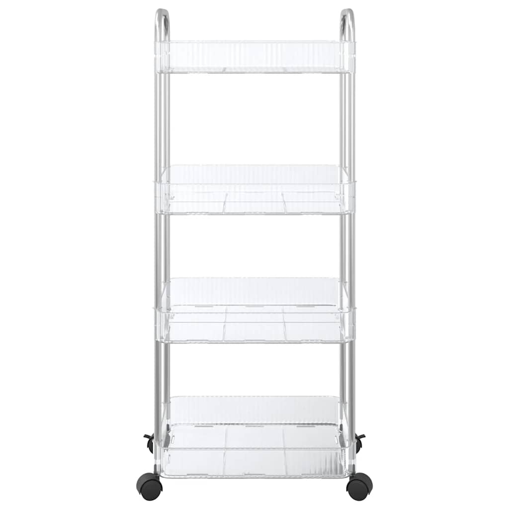 Opbergtrolley 4-laags 37x28x95 cm acryl transparant