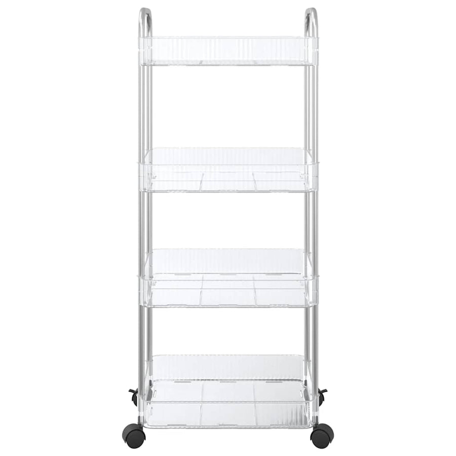 Opbergtrolley 4-laags 37x28x95 cm acryl transparant