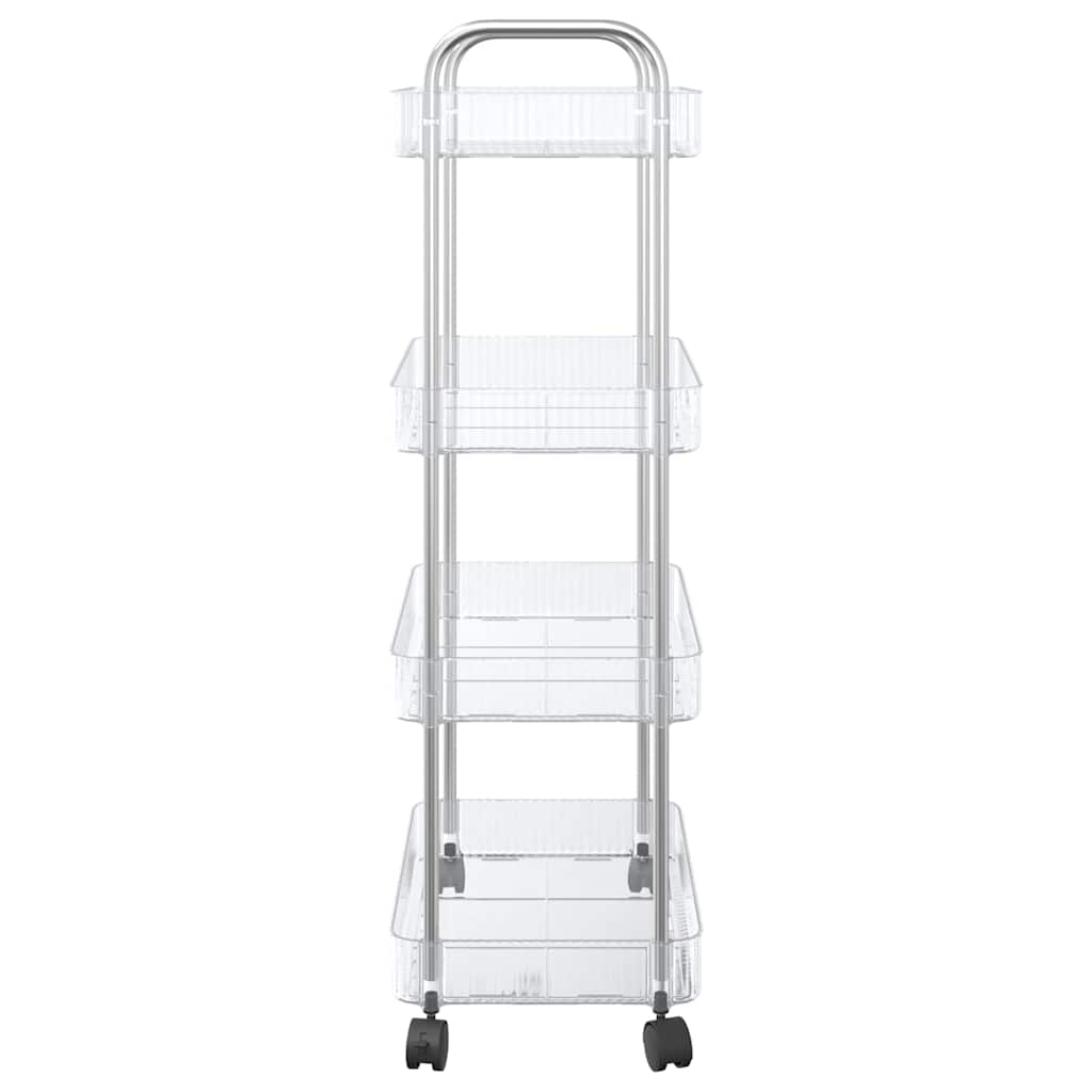 Opbergtrolley 4-laags 37x28x95 cm acryl transparant