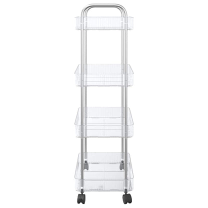 Opbergtrolley 4-laags 37x28x95 cm acryl transparant