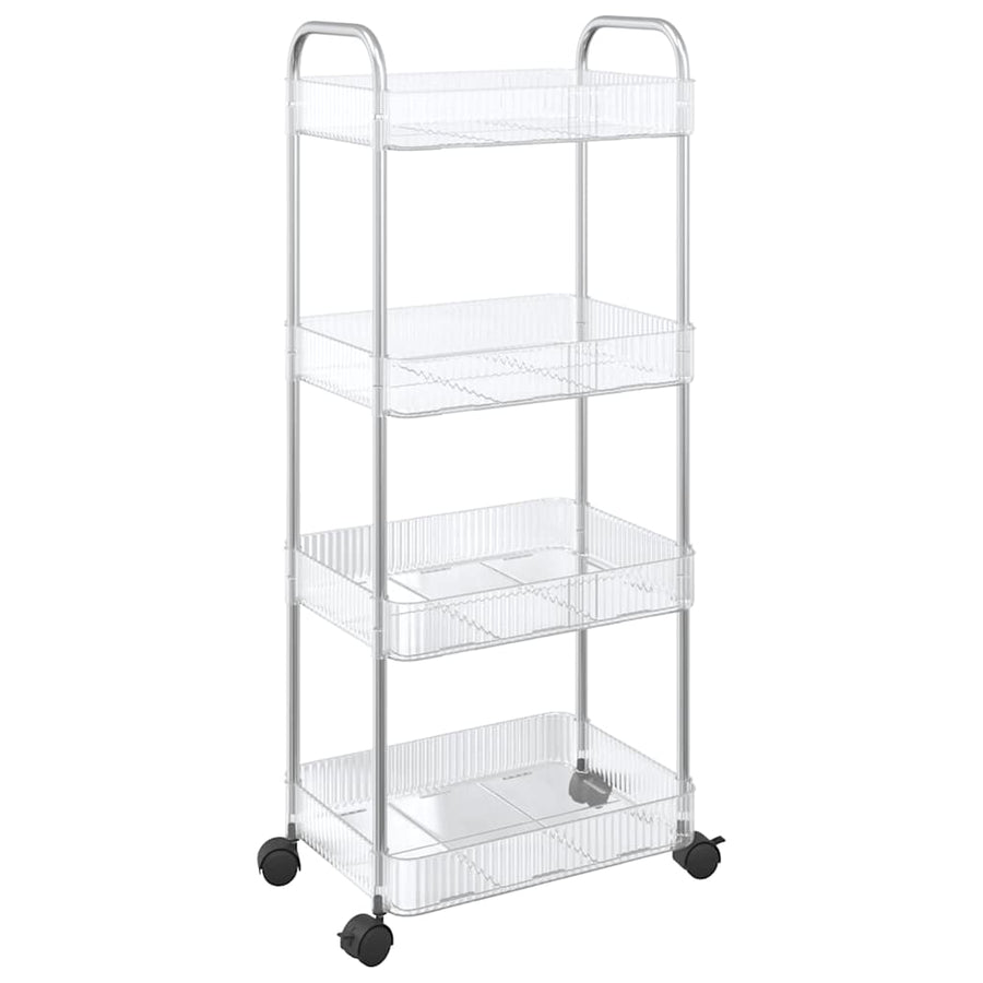 Opbergtrolley 4-laags 37x28x95 cm acryl transparant
