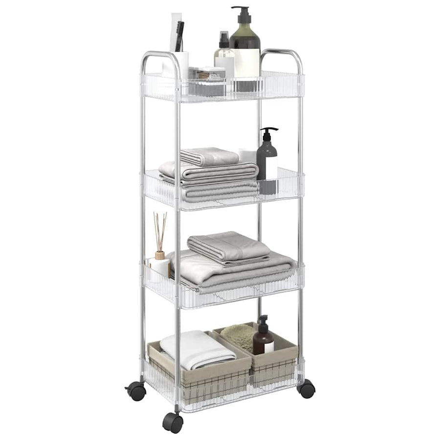 Opbergtrolley 4-laags 37x28x95 cm acryl transparant