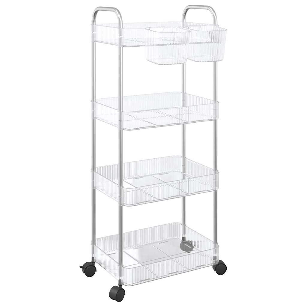 Opbergtrolley 4-laags 37x28x95 cm acryl transparant