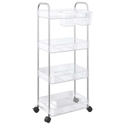 Opbergtrolley 4-laags 37x28x95 cm acryl transparant