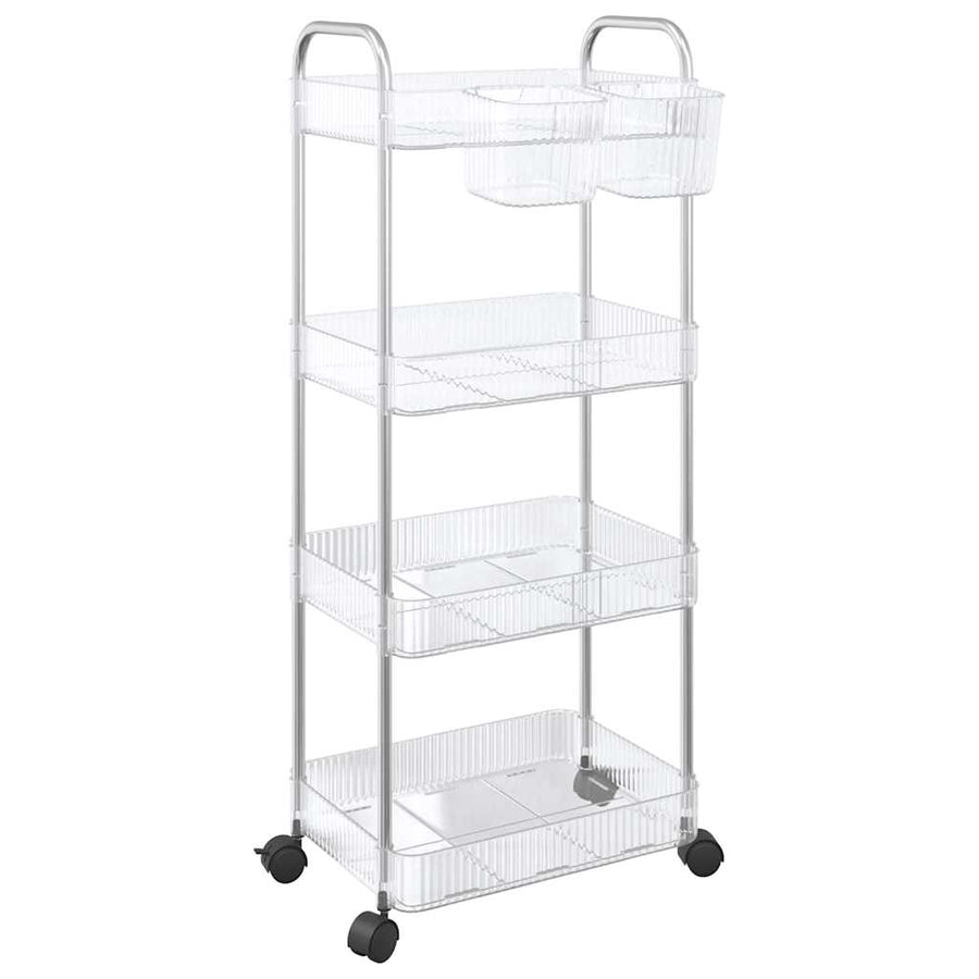 Opbergtrolley 4-laags 37x28x95 cm acryl transparant