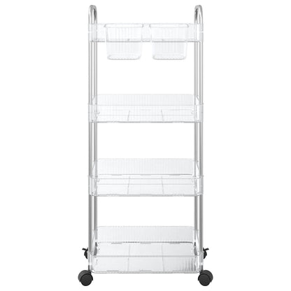 Opbergtrolley 4-laags 37x28x95 cm acryl transparant