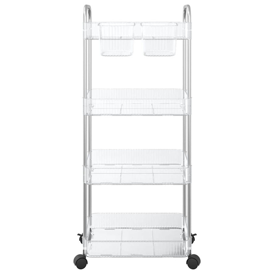 Opbergtrolley 4-laags 37x28x95 cm acryl transparant