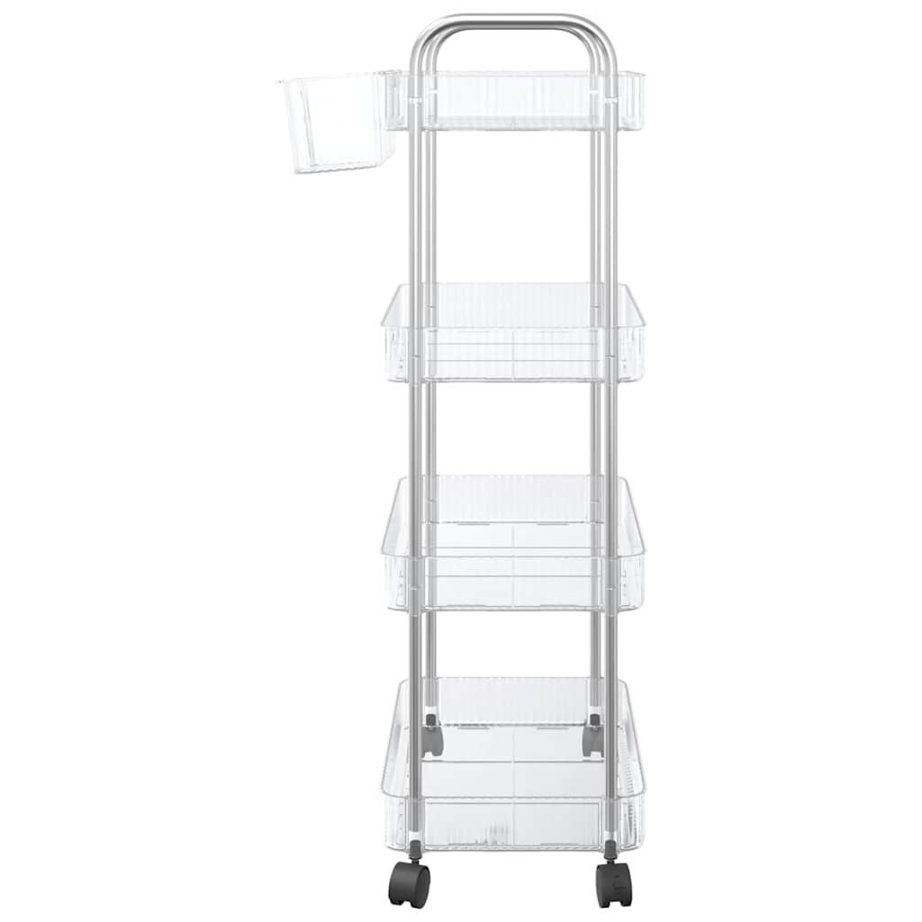 Opbergtrolley 4-laags 37x28x95 cm acryl transparant