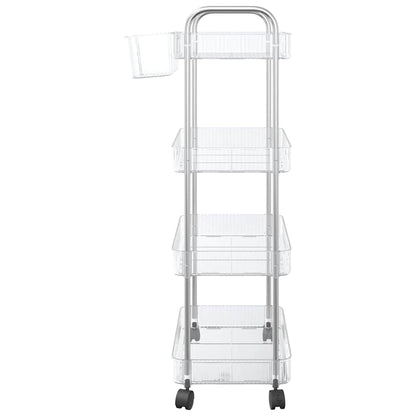 Opbergtrolley 4-laags 37x28x95 cm acryl transparant