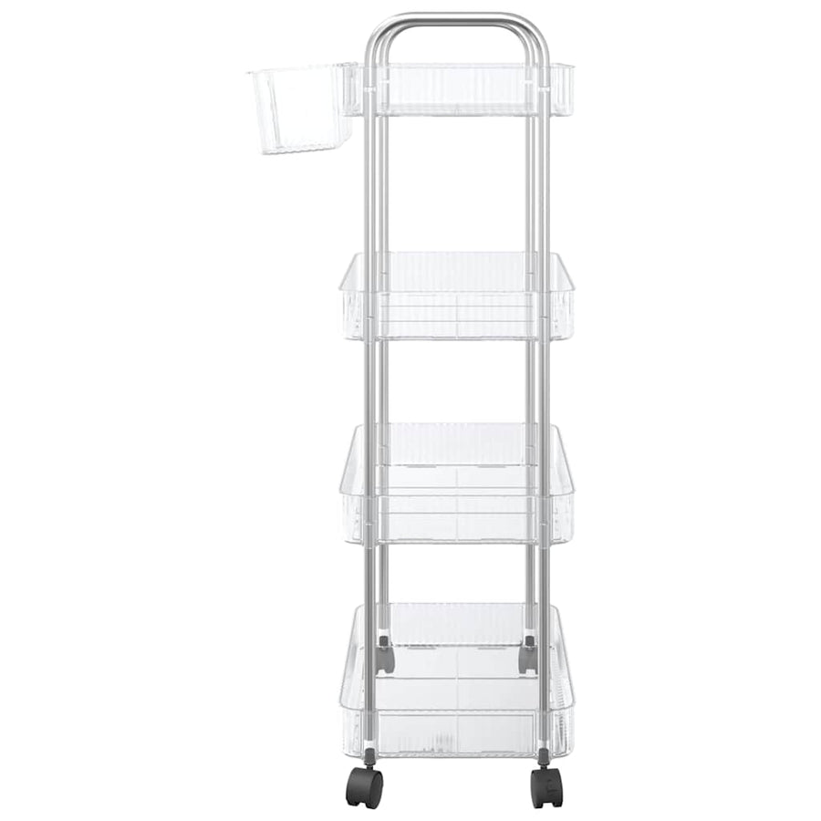 Opbergtrolley 4-laags 37x28x95 cm acryl transparant