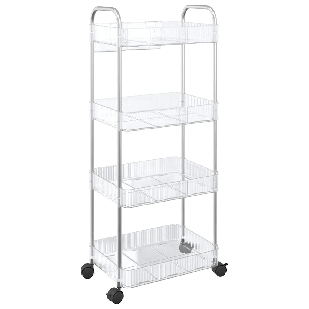 Opbergtrolley 4-laags 37x28x95 cm acryl transparant