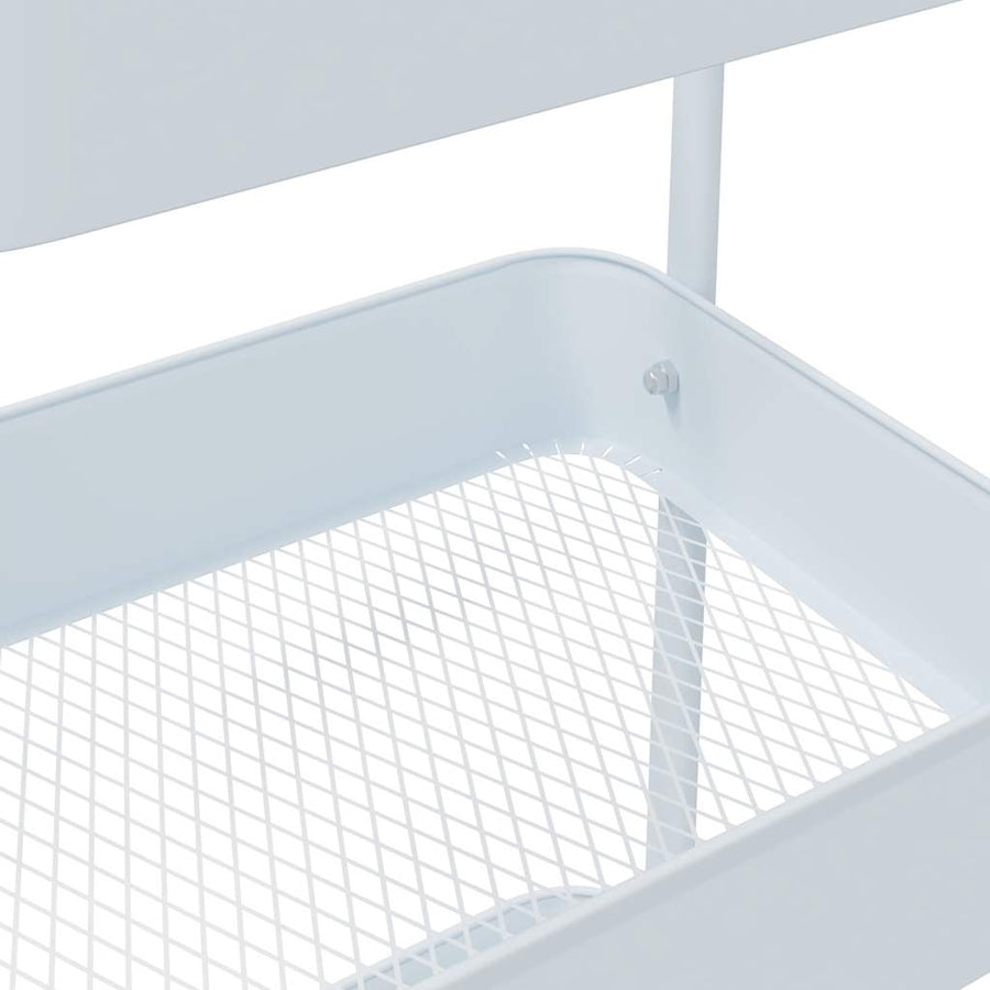 Opbergtrolley 3-laags 42x41,5x77 cm staal wit