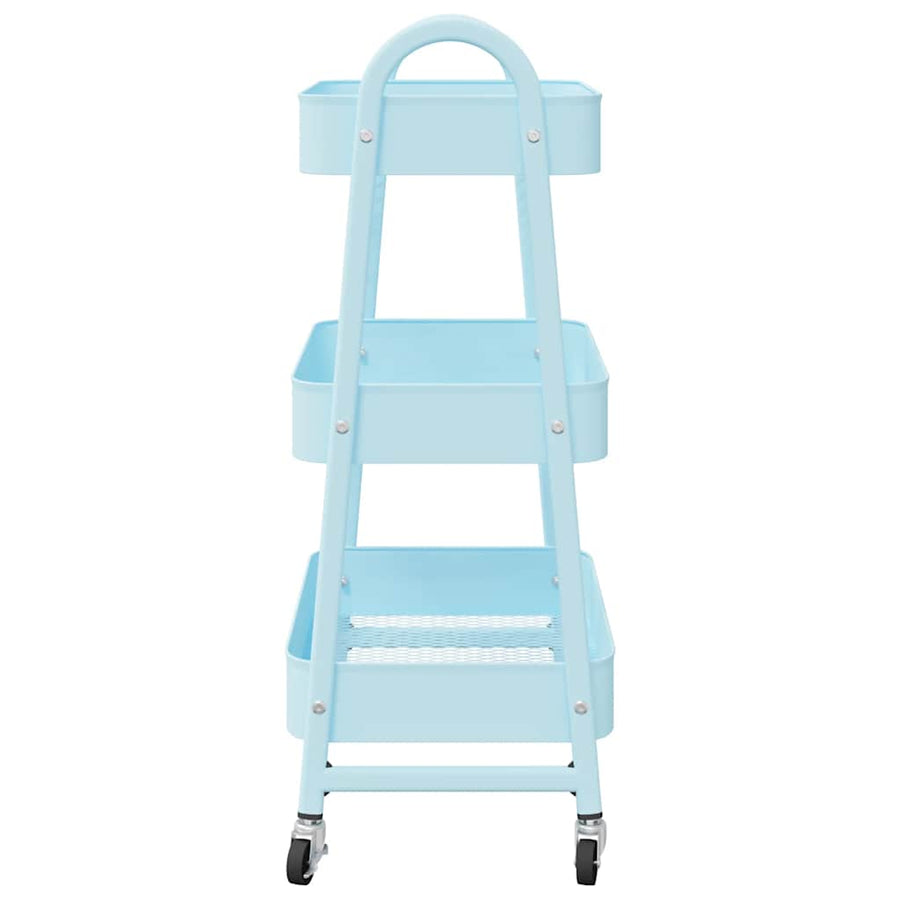 Opbergtrolley 3-laags 42x41,5x77 cm staal blauw