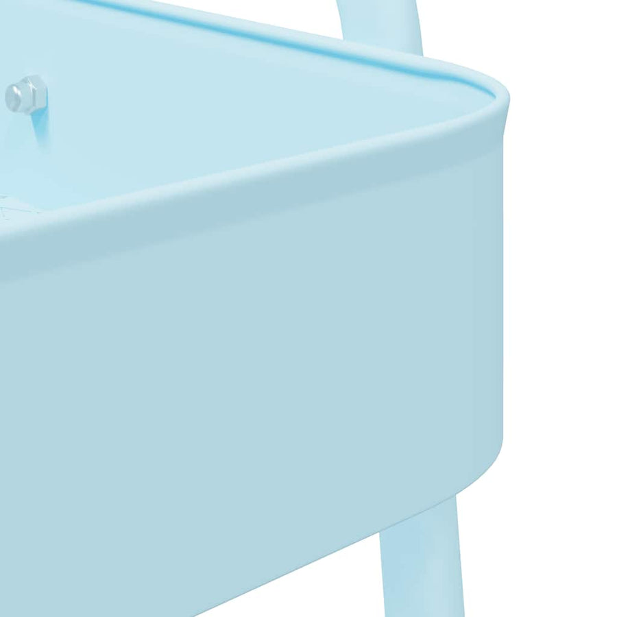 Opbergtrolley 3-laags 42x41,5x77 cm staal blauw