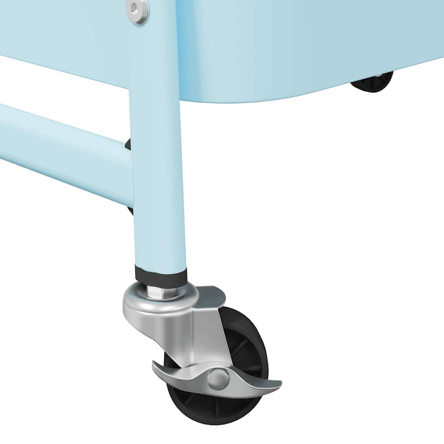 Opbergtrolley 3-laags 42x41,5x77 cm staal blauw