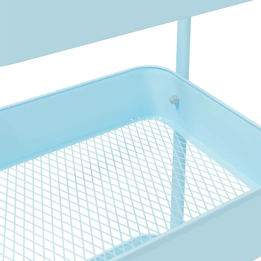 Opbergtrolley 3-laags 42x41,5x77 cm staal blauw