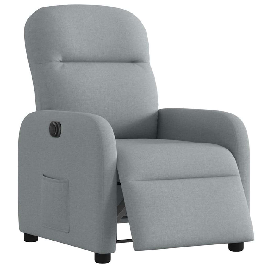 Fauteuil elektrisch verstelbaar stof lichtgrijs