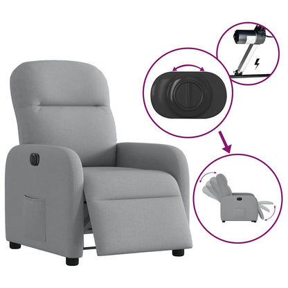 Fauteuil elektrisch verstelbaar stof lichtgrijs