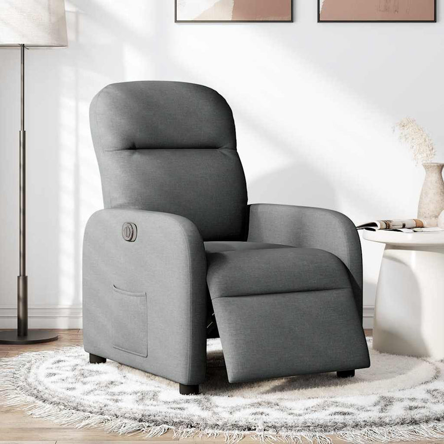 Fauteuil elektrisch verstelbaar stof donkergrijs