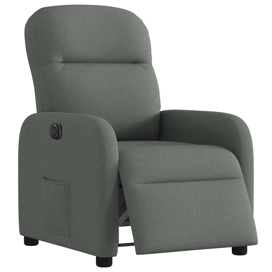 Fauteuil elektrisch verstelbaar stof donkergrijs