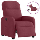 Armchair adjustable electric fabric wine red