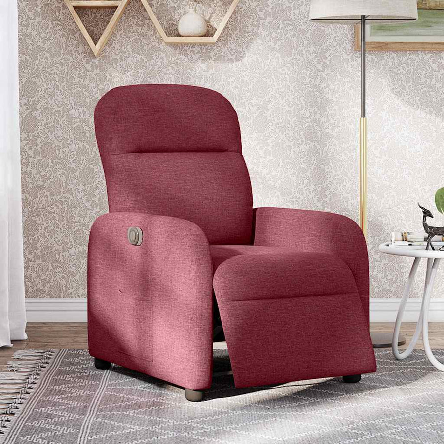 Fauteuil verstelbaar elektrisch stof wijnrood