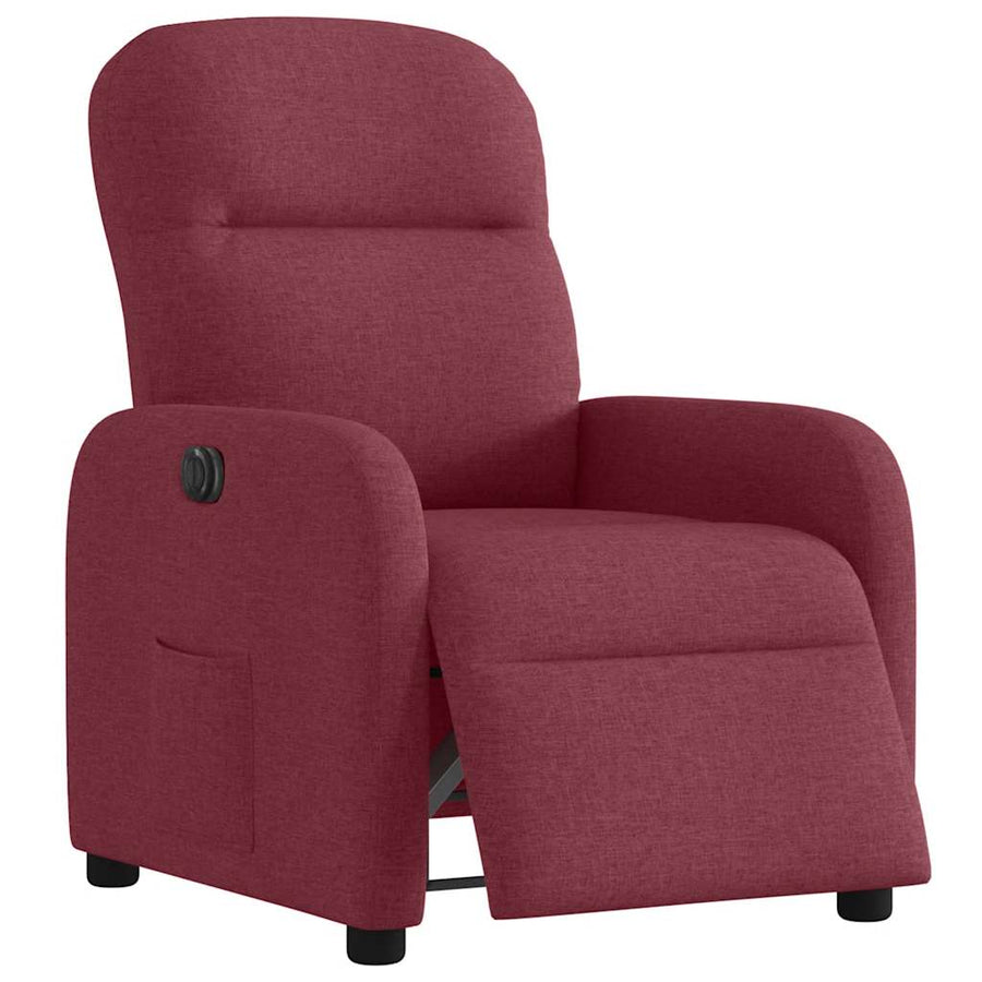 Fauteuil verstelbaar elektrisch stof wijnrood