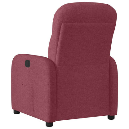 Fauteuil verstelbaar elektrisch stof wijnrood