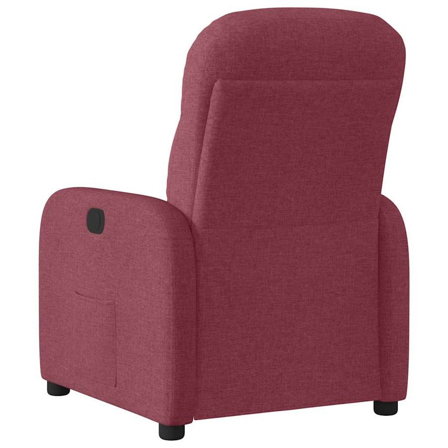 Fauteuil verstelbaar elektrisch stof wijnrood
