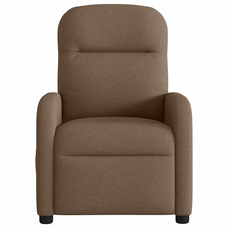 Fauteuil verstelbaar elektrisch stof bruin