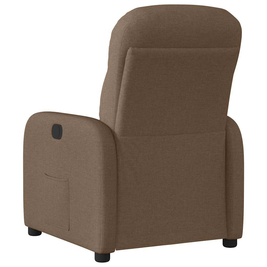 Fauteuil verstelbaar elektrisch stof bruin