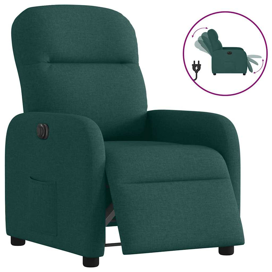 Fauteuil verstelbaar elektrisch stof donkergroen