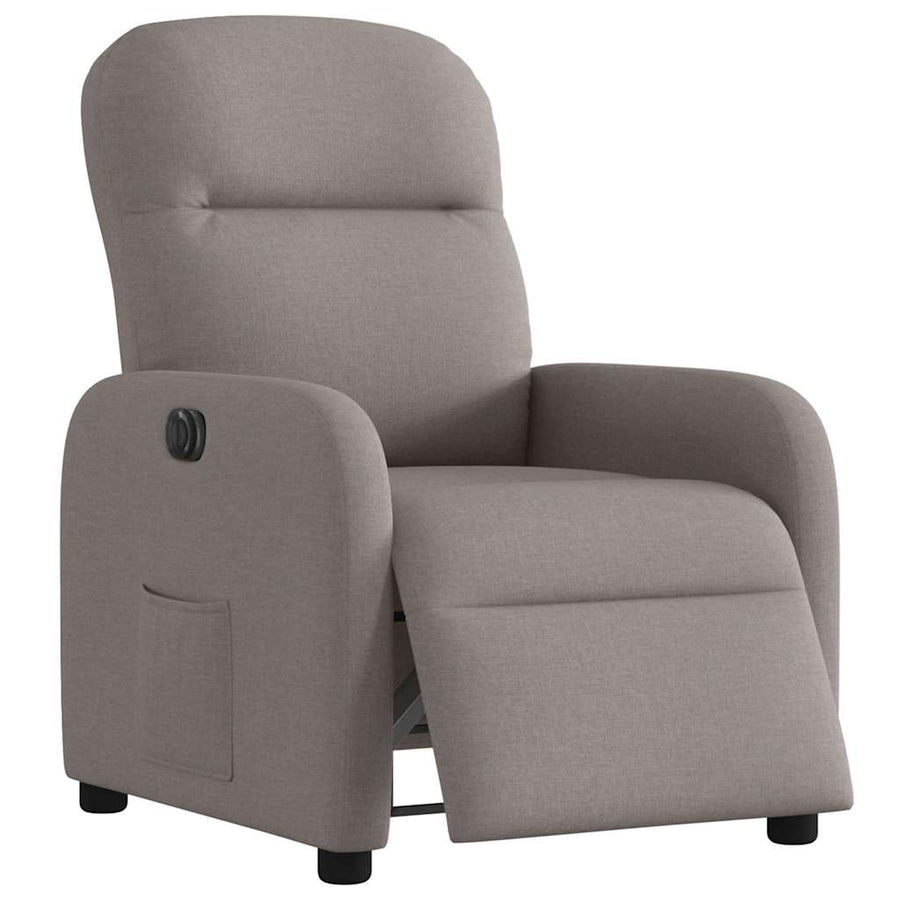 Fauteuil verstelbaar elektrisch stof taupe
