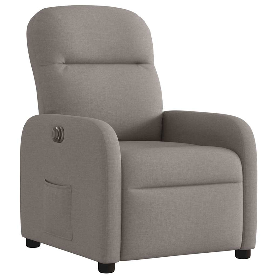 Fauteuil verstelbaar elektrisch stof taupe
