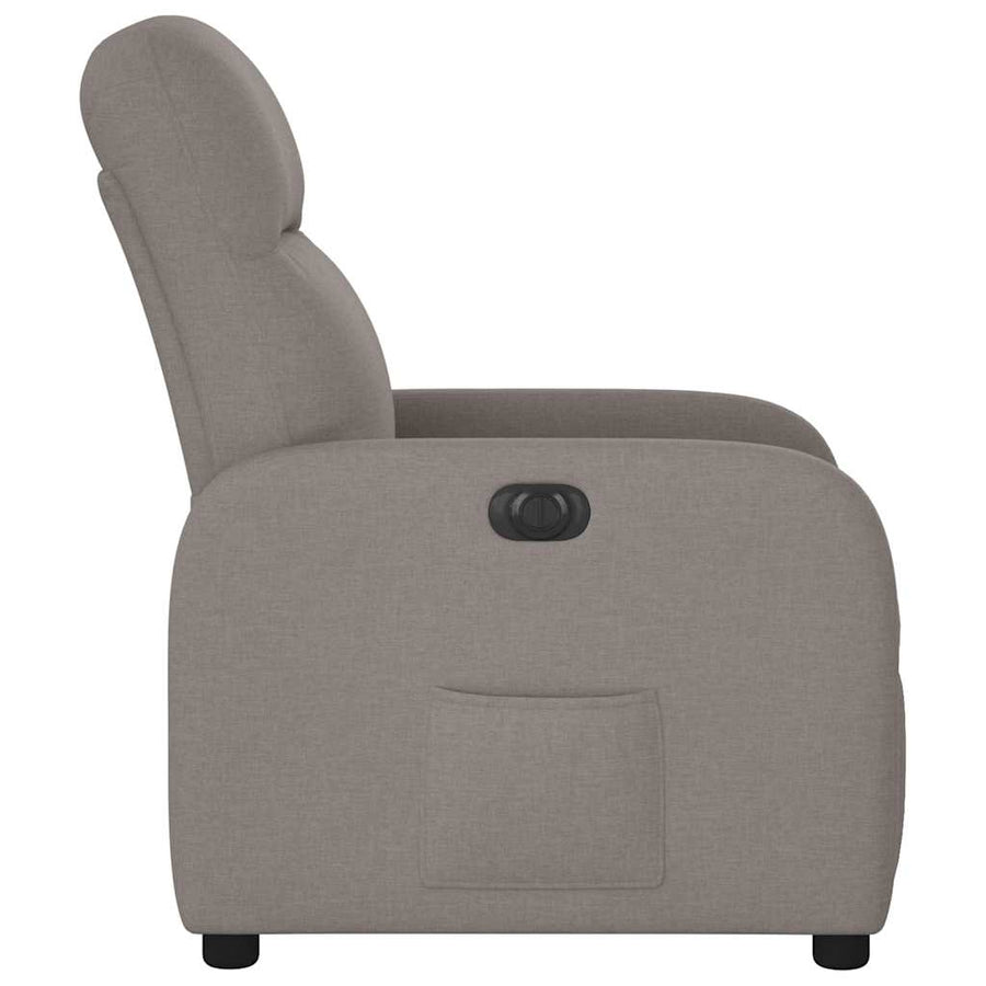 Fauteuil verstelbaar elektrisch stof taupe